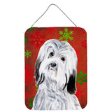 Caroline'S Treasures Havanese Red Snowflakes Holiday Wall Or Door Hanging Prints, 16 X 12