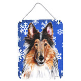 Caroline'S Treasures Collie Winter Snowflakes Wall Or Door Hanging Prints, 16 X 12