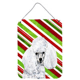 Caroline'S Treasures White Toy Poodle Candy Cane Christmas Wall Or Door Hanging Prints, 16 X 12