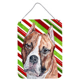 Caroline'S Treasures Sc9800Ds1216 Staffordshire Bull Terrier Staffie Candy Cane Christmas Wall Or Door Hanging Prints, 16