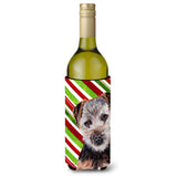 Norfolk Terrier Puppy Candy Cane Christmas Wine Bottle Beverage Insulator Hugger Sc9807Literk