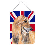 Caroline'S Treasures Afghan Hound With English Union Jack British Flag Wall Or Door Hanging Prints, 16 X 12