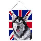 Caroline'S Treasures Sc9815Ds1216 Alaskan Malamute With English Union Jack British Flag Wall Or Door Hanging Prints, 16 X