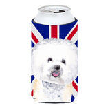Bichon Frise With English Union Jack British Flag Tall Boy Beverage Insulator Hugger Sc9818Tbc