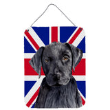 Caroline'S Treasures Sc9821Ds1216 Labrador With English Union Jack British Flag Wall Or Door Hanging Prints, 16 X 12
