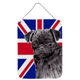 Caroline'S Treasures Sc9823Ds1216 Pug With English Union Jack British Flag Wall Or Door Hanging Prints, 16 X 12