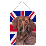 Caroline'S Treasures Sc9825Ds1216 Dachshund With English Union Jack British Flag Wall Or Door Hanging Prints, 16 X 12,