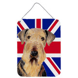 Caroline'S Treasures Sc9830Ds1216 Airedale With English Union Jack British Flag Wall Or Door Hanging Prints, 16 X 12