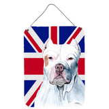 Caroline'S Treasures Pit Bull With English Union Jack British Flag Wall Or Door Hanging Prints, 16 X 12