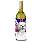 Shih Tzu With English Union Jack British Flag Wine Bottle Beverage Insulator Hugger Sc9840Literk
