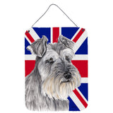Caroline'S Treasures Sc9850Ds1216 Schnauzer With English Union Jack British Flag Wall Or Door Hanging Prints, 16 X 12,