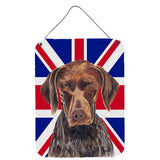 Caroline'S Treasures German Shorthaired Pointer With English Union Jack British Flag Wall Or Door Hanging Prints, 16 X 12,