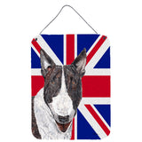 Caroline'S Treasures Bull Terrier With Engish Union Jack British Flag Wall Or Door Hanging Prints, 16 X 12