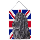Caroline'S Treasures Sc9867Ds1216 Black Cocker Spaniel With Engish Union Jack British Flag Wall Or Door Hanging Prints, 16