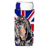 Black And Tan Coonhound With Engish Union Jack British Flag Ultra Beverage Insulators For Slim Cans Sc9869Muk