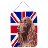 Caroline'S Treasures Irish Setter With Engish Union Jack British Flag Wall Or Door Hanging Prints, 16 X 12