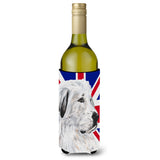 Great Pyrenees With English Union Jack British Flag Wine Bottle Beverage Insulator Hugger Sc9873Literk