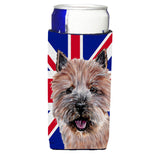 Norwich Terrier With English Union Jack British Flag Ultra Beverage Insulators For Slim Cans Sc9877Muk