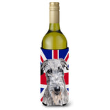 Scottish Deerhound With English Union Jack British Flag Wine Bottle Beverage Insulator Hugger Sc9881Literk