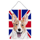 Caroline'S Treasures Cardigan Corgi With English Union Jack British Flag Wall Or Door Hanging Prints, 16 X 12