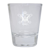 William And Mary Etched Round Shot Glass 2-Pack