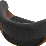 Sheldon Adjustable Swivel Bar Stool In Charcoal Grey Linen Look Fabric