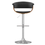 Sheldon Adjustable Swivel Bar Stool In Charcoal Grey Linen Look Fabric
