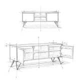 Hunter Solid Mango Wood 60 Inch Wide Industrial Tv Media Stand In Umber Brown Stain For Tvs Up To 65 Inches
