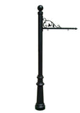 Large Hanging Ranch Sign With Post, Decorative Fluted Base And Ball Finial