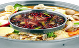 Electric Shabu Shabu Pot, 5-Quart Stainless Steel And Black