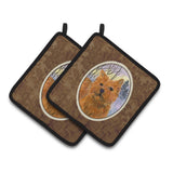Caroline'S Treasures Norwich Terrier Pair Of Pot Holders Ss1012Pthd, 7.5Hx7.5W, Multicolor