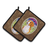 Caroline'S Treasures Drever Pair Of Pot Holders Ss1020Pthd, 7.5Hx7.5W, Multicolor