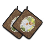 Caroline'S Treasures Papillon Pair Of Pot Holders Ss1029Pthd, 7.5Hx7.5W, Multicolor