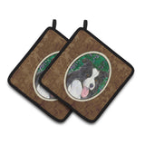 Caroline'S Treasures Border Collie Pair Of Pot Holders Ss1053Pthd, 7.5Hx7.5W, Multicolor