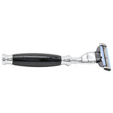 Union Razors Ss3Rz Razor With Black Resin Handle And Lubricating Strip - Reusable Mens Shaving Razor