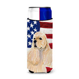 Usa American Flag With Cocker Spaniel Ultra Beverage Insulators For Slim Cans Ss4006Muk