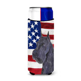 Usa American Flag With Schnauzer Ultra Beverage Insulators For Slim Cans Ss4007Muk