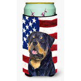 Usa American Flag With Rottweiler Tall Boy Beverage Insulator Beverage Insulator Hugger