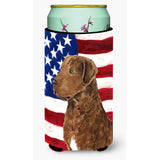 Usa American Flag With Curly Coated Retriever Tall Boy Beverage Insulator Beverage Insulator Hugger