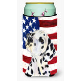 Usa American Flag With Dalmatian Tall Boy Beverage Insulator Beverage Insulator Hugger
