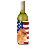 Usa American Flag With Brussels Griffon Wine Bottle Beverage Insulator Beverage Insulator Hugger Ss4020Literk