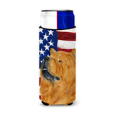 Usa American Flag With Chow Chow Ultra Beverage Insulators For Slim Cans Ss4029Muk
