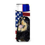 Usa American Flag With Tibetan Mastiff Ultra Beverage Insulators For Slim Cans Ss4039Muk