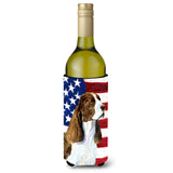 Usa American Flag With Springer Spaniel Wine Bottle Beverage Insulator Beverage Insulator Hugger Ss4040Literk