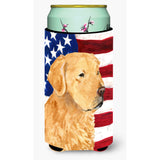 Usa American Flag With Golden Retriever Tall Boy Beverage Insulator Beverage Insulator Hugger