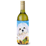 Maltese In Summer Flowers Wine Bottle Beverage Insulator Beverage Insulator Hugger Ss4115Literk