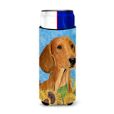 Dachshund In Summer Flowers Ultra Beverage Insulators For Slim Cans Ss4120Muk