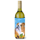 Bulldog English In Summer Flowers Wine Bottle Beverage Insulator Beverage Insulator Hugger Ss4125Literk