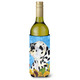 Dalmatian In Summer Flowers Wine Bottle Beverage Insulator Beverage Insulator Hugger