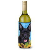 Australian Kelpie In Summer Flowers Wine Bottle Beverage Insulator Beverage Insulator Hugger
